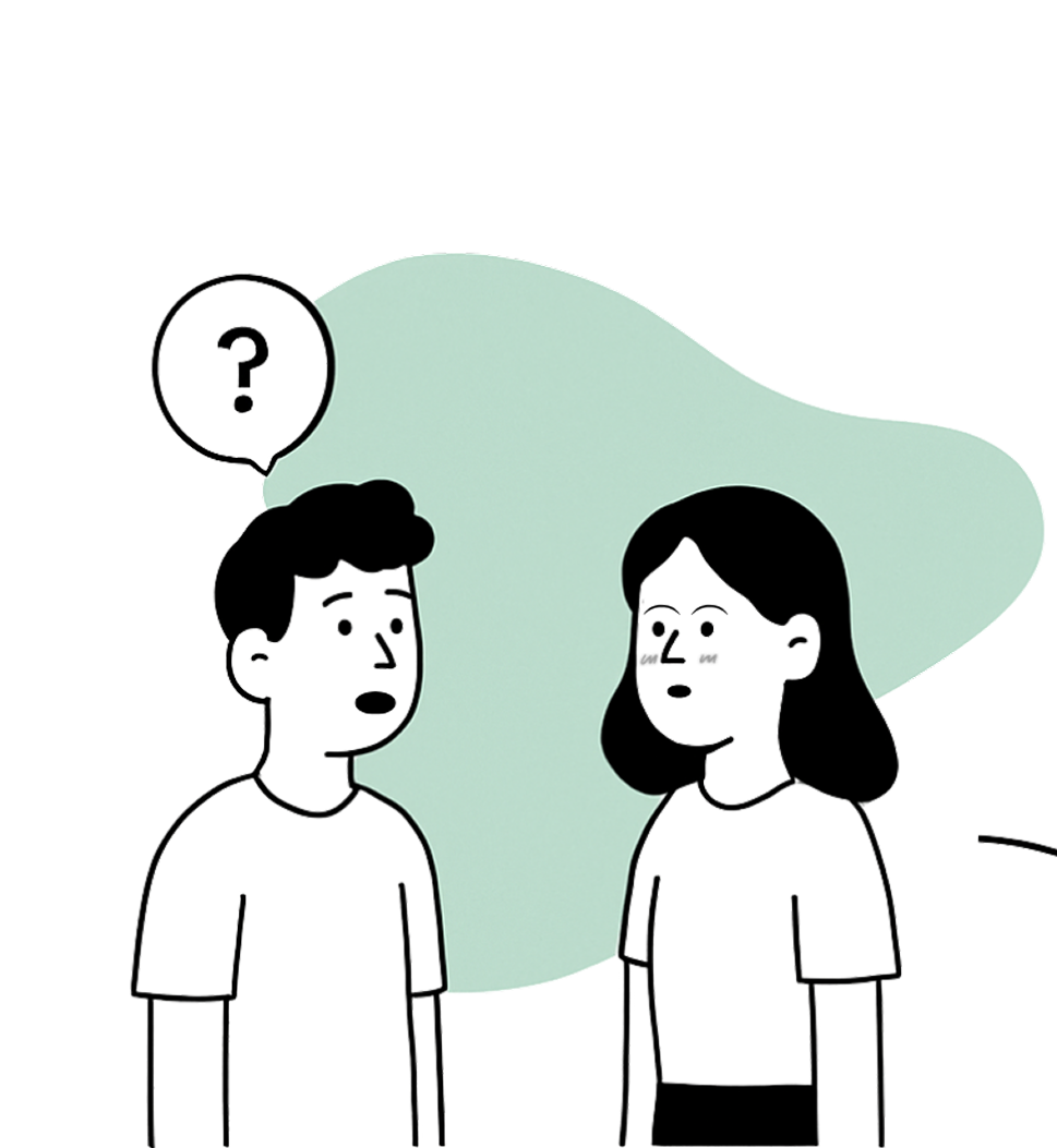 Couple looking confused