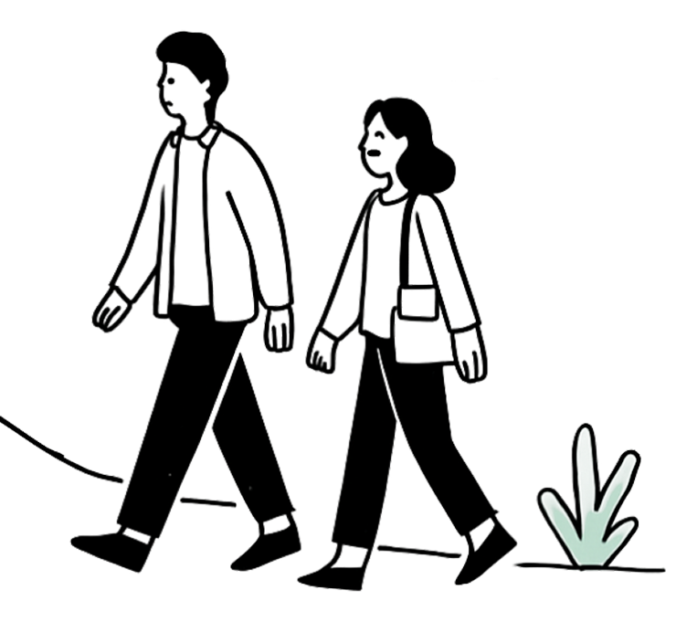 Couple walking together