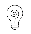 Light bulb icon for depth-oriented insight