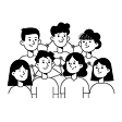 Illustration of a group of practitioners