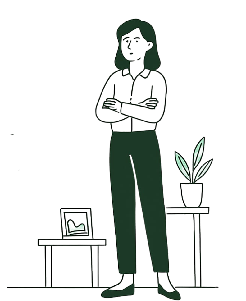 Woman standing with arms crossed